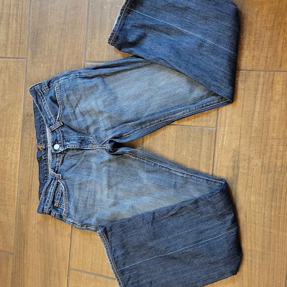 7 For All Mankind bootcut stretch jean 5 pocket factory distressed size 28 EUC …